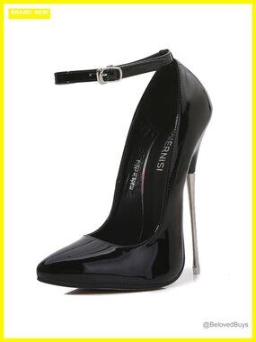 Unisex Pointed Toe Stiletto High Heel Pumps – PU Ankle Strap Dressy Club